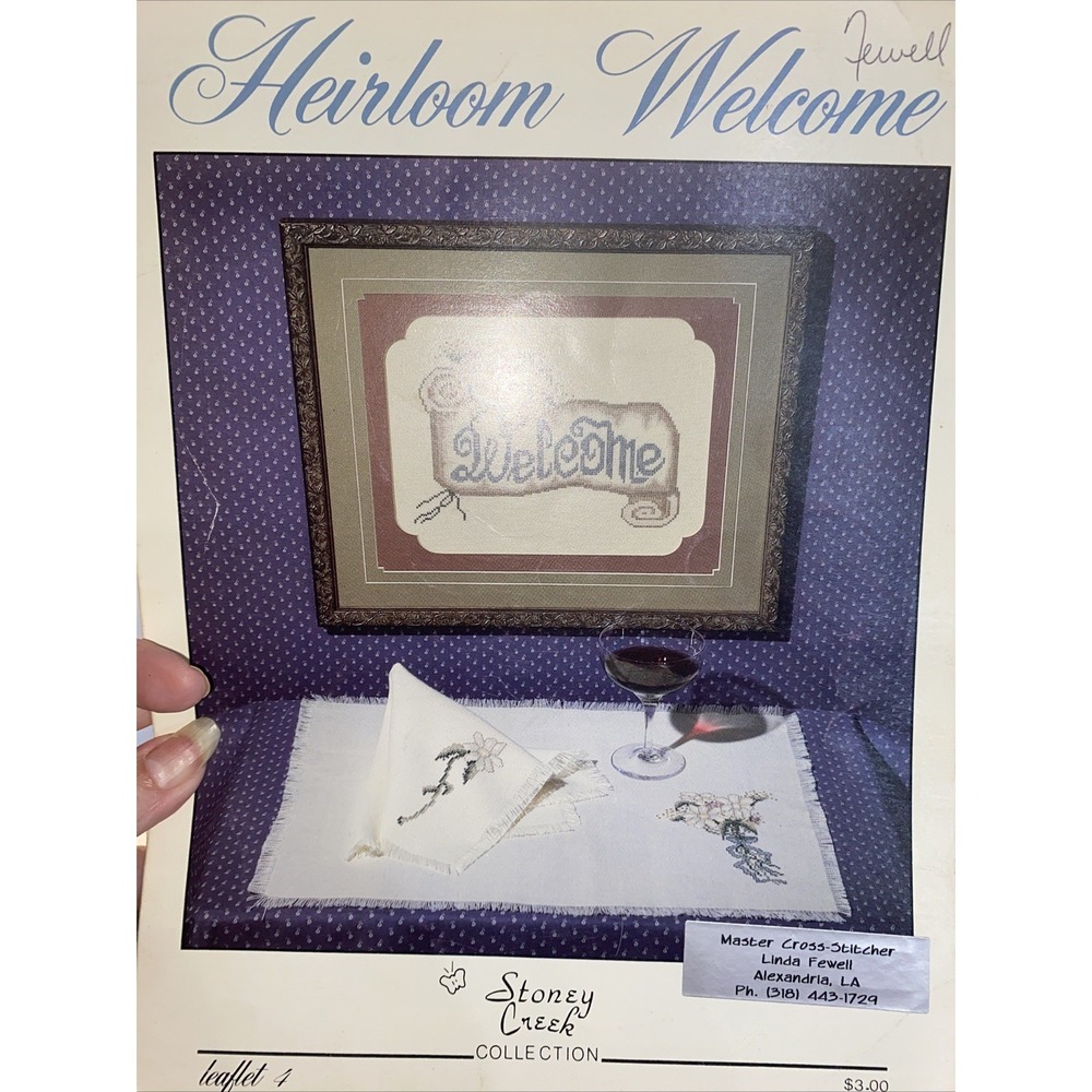 Vintage 1984 Heirloom “Welcome” Cross Stitch Stoney Creek Collection Pattern